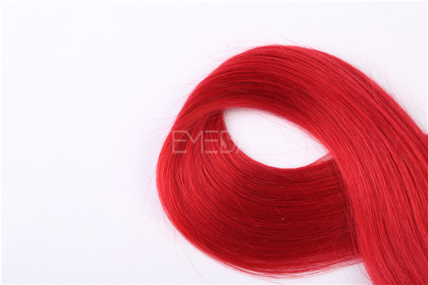 Cherry red Indian temple hair tape hair extensions  ZJ0051